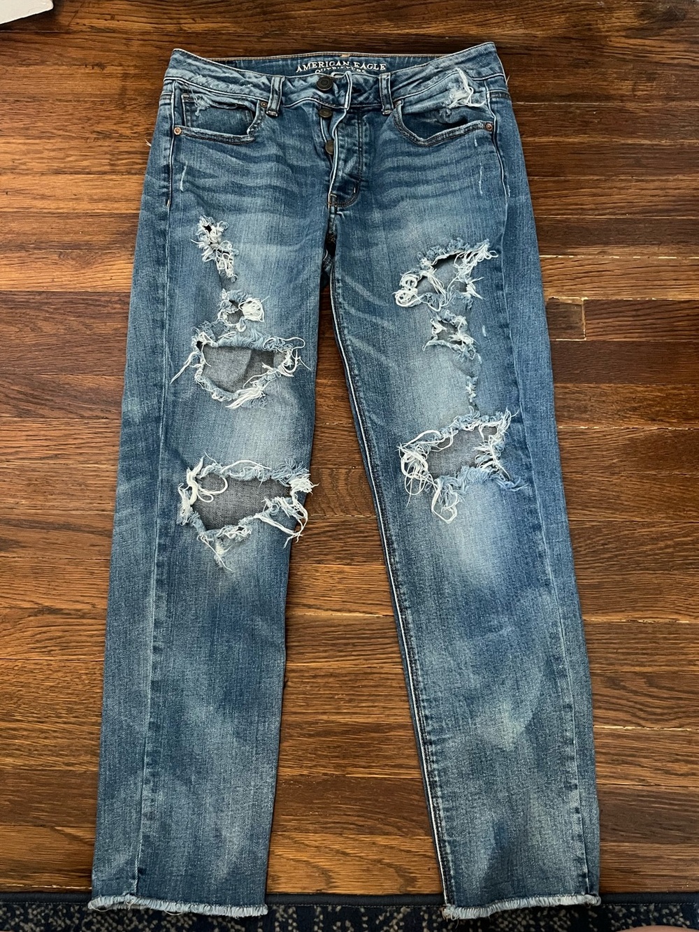 American Eagle Outfitters Women's Distressed Tomgirl Jeans